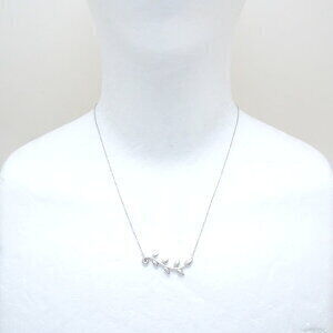 TIFFANY Olive Green Leaf Vine Necklace Paloma Picasso Silver